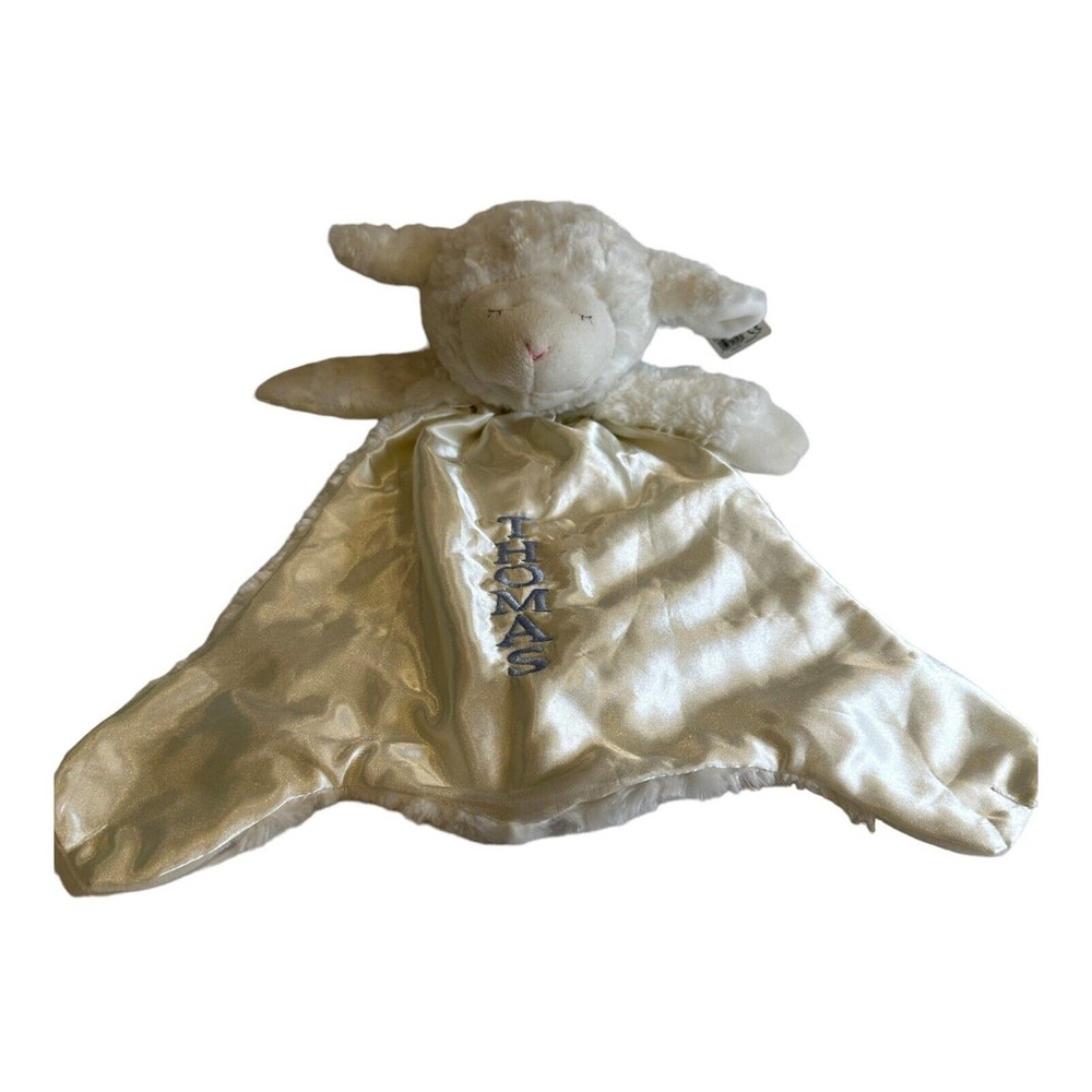 Baby Gund Winky Huggy Buddy Lovey Security Blanket White Satin Sleeping Lamb